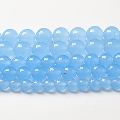 Blaue natürliche Chalcedon-Aquamarin-Steinperlen für Schmuckherstellung, runde Jades-Perlen, DIY-Armband-Zubehör, 4 mm, 90 Stück (blauer Aquamarin-Chalcedon-Jaden, 4 mm) von ASDJHFABKY