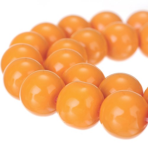 Druk tschechische Glasperlen, rund, undurchsichtig, bemalt, Schmuckherstellung, Orange, 12 mm von ASDJHFABKY