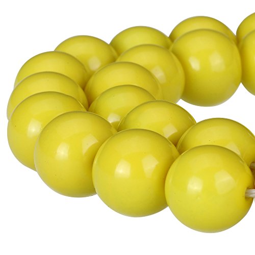 Druk tschechische Glasperlen, rund, undurchsichtig, bemalt, für Schmuckherstellung, Gelb, 12 mm Druk tschechische Glasperlen, rund, undurchsichtig, bemalt, für Schmuckherstellung, Gelb, 12 mm von ASDJHFABKY