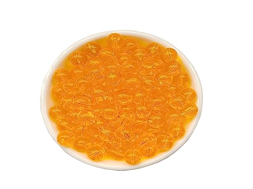 Glasperlen, 10 mm, 60 Stück, rund, glatt, lose Perlen für Armbänder, Halsketten, Schmuckherstellung, Basteln, DIY (10 mm, 51003 Gelb) von ASDJHFABKY