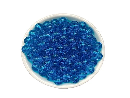 Glasperlen, 10 mm, 60 Stück, rund, glatt, lose Perlen für Armbänder, Halsketten, Schmuckherstellung, Basteln, DIY (10 mm, 51004 Seeblau) von ASDJHFABKY