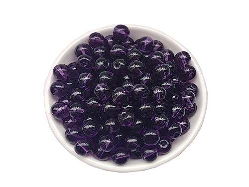 Glasperlen, 6 mm, rund, glatt, lose Perlen für Armbänder, Halsketten, Schmuckherstellung, Basteln, DIY (6 mm, 50606 Violett), 140 Stück von ASDJHFABKY