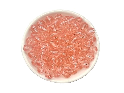 Glasperlen, 8 mm, rund, glatt, lose Perlen für Armbänder, Halsketten, Schmuckherstellung, Basteln, DIY (8 mm, 50808 Rosa), 100 Stück von ASDJHFABKY