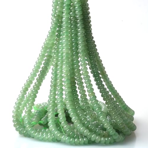 ICAI Perlen, 5 x 8 mm, natürliche Rondelle-Abstandshalter, lose Perlen für Schmuckherstellung, DIY, Handwerk, Design, 1 Strang, ca. 38,1 cm, grüner Aventurin ICAI Perlen, 5 x 8 mm, natürliche Rondelle-Abstandshalter, lose Perlen für Schmuckherstellung, DIY, Handwerk, Design, 1 Strang, ca. 38,1 cm, grüner Aventurin von ASDJHFABKY