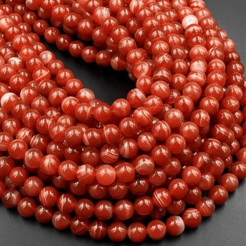 Karneol-Perlen zur Schmuckherstellung, 6 mm, lose Edelsteine, Steinperlen, 116 Stück von ASDJHFABKY