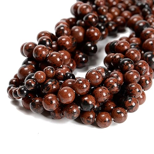 Mahagoni-Obsidian-Perlen, 6 mm, Naturstein, rund, echter Edelstein, für selbstgemachte Armbänder, Schmuckschnur, 59 Stück Mahagoni-Obsidian-Perlen, 6 mm, Naturstein, rund, echter Edelstein, für selbstgemachte Armbänder, Schmuckschnur, 59 Stück von ASDJHFABKY