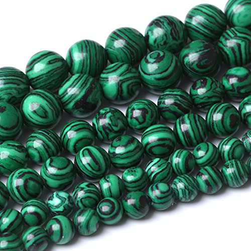 Malachit-Perlen, rund, lose, natürliche grüne Edelsteinperlen für Schmuckherstellung, 8 mm, 45 Stück Malachit-Perlen, rund, lose, natürliche grüne Edelsteinperlen für Schmuckherstellung, 8 mm, 45 Stück von ASDJHFABKY