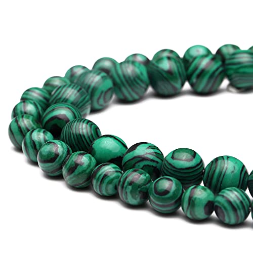 Natürliche Edelsteinperlen zur Schmuckherstellung, 10 mm, grüner Malachit, poliert, rund, glatte Steinperlen für Armband, Halskette, 38,1 cm Natürliche Edelsteinperlen zur Schmuckherstellung, 10 mm, grüner Malachit, poliert, rund, glatte Steinperlen für Armband, Halskette, 38,1 cm von ASDJHFABKY