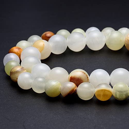 Natürliche Edelsteinperlen zur Schmuckherstellung, 8 mm, Blume, Jade, poliert, rund, glatte Steinperlen für Armband, Halskette, 38,1 cm Natürliche Edelsteinperlen zur Schmuckherstellung, 8 mm, Blume, Jade, poliert, rund, glatte Steinperlen für Armband, Halskette, 38,1 cm von ASDJHFABKY
