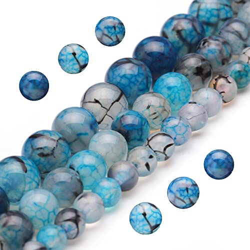 Natürliche Edelsteinperlen zur Schmuckherstellung, 8 mm, Drachenvener-Achat, poliert, rund, glatte Steinperlen für Armband, Halskette, 38,1 cm Natürliche Edelsteinperlen zur Schmuckherstellung, 8 mm, Drachenvener-Achat, poliert, rund, glatte Steinperlen für Armband, Halskette, 38,1 cm von ASDJHFABKY
