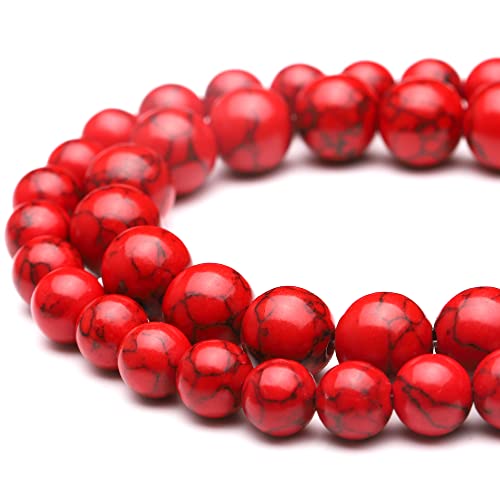Natürliche Edelsteinperlen zur Schmuckherstellung, 8 mm, rot, türkis, poliert, rund, glatte Steinperlen für Armband, Halskette, 38,1 cm Natürliche Edelsteinperlen zur Schmuckherstellung, 8 mm, rot, türkis, poliert, rund, glatte Steinperlen für Armband, Halskette, 38,1 cm von ASDJHFABKY