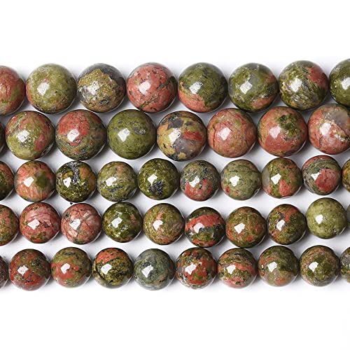 Natürliche Unakit-Edelsteinperlen, rund, lose Perlen für Schmuckherstellung, Armband, Halskette, 8 mm, 45 Stück Natürliche Unakit-Edelsteinperlen, rund, lose Perlen für Schmuckherstellung, Armband, Halskette, 8 mm, 45 Stück von ASDJHFABKY