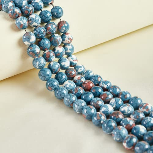 Natürliche blaue Regenblumen-Perlen, rund, lose Perlen für Schmuckherstellung, 10 mm, 35 Stück Natürliche blaue Regenblumen-Perlen, rund, lose Perlen für Schmuckherstellung, 10 mm, 35 Stück von ASDJHFABKY
