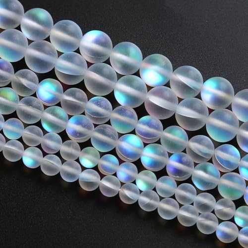 Natürliche mystische Aura-Quarz-Perlen, matt, Weiß, Regenbogenfarben, rund, lose Perlen, Schmuckherstellung, DIY-Armband, 8 mm, 45 Stück Natürliche mystische Aura-Quarz-Perlen, matt, Weiß, Regenbogenfarben, rund, lose Perlen, Schmuckherstellung, DIY-Armband, 8 mm, 45 Stück von ASDJHFABKY