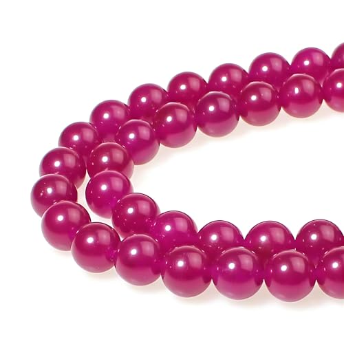 Natürliche rosenrote Jade, runde lose Perlen für Schmuckherstellung, DIY, Armband, Halskette, 10 mm von ASDJHFABKY