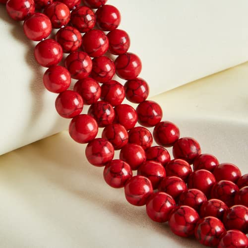 Natürliche rote Türkisperlen, rund, lose Perlen für Schmuckherstellung, 8 mm, 45 Stück Natürliche rote Türkisperlen, rund, lose Perlen für Schmuckherstellung, 8 mm, 45 Stück von ASDJHFABKY