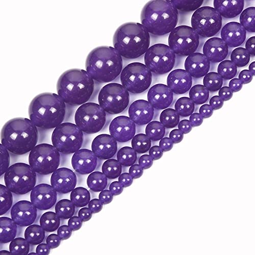 Natursteinperlen, 10 mm, dunkelviolett, Chalcedon, rund, lose Edelstein-Energieheilperlen für Armband, Halskette, Ohrringe, Schmuckherstellung, Handarbeit, DIY-Armband, Strang (10 mm, 38 Stück Natursteinperlen, 10 mm, dunkelviolett, Chalcedon, rund, lose Edelstein-Energieheilperlen für Armband, Halskette, Ohrringe, Schmuckherstellung, Handarbeit, DIY-Armband, Strang (10 mm, 38 Stück von ASDJHFABKY