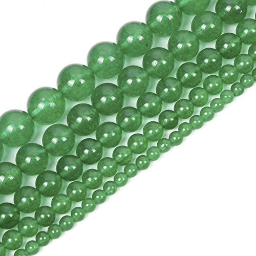 Natursteinperlen, 6 mm, grüner Chalcedon, rund, loser Edelstein, Energieheilperlen für Armband, Halskette, Ohrringe, Schmuckherstellung, Handarbeit, DIY-Armband, Strang (6 mm, 60 Stück, grün) von ASDJHFABKY