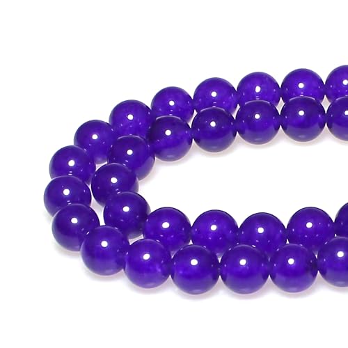 Natursteinperlen, violette Jade, runde lose Perlen für Schmuckherstellung, DIY, Armband, Halskette (10 mm) von ASDJHFABKY