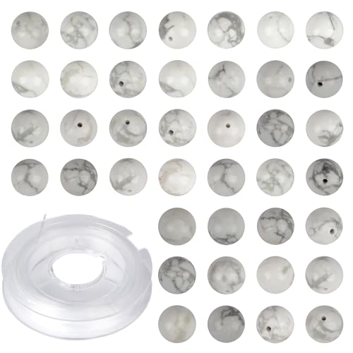 Natursteinperlen, weißer Howlith, rund, echter Stein, lose Edelstein-Perlen, Lochgröße 1 mm, DIY-Charm, glatte Perlen für Armbänder, Halsketten, Ohrringe, 6 mm, 200 Stück (weißer Howlith, 6 mm) Natursteinperlen, weißer Howlith, rund, echter Stein, lose Edelstein-Perlen, Lochgröße 1 mm, DIY-Charm, glatte Perlen für Armbänder, Halsketten, Ohrringe, 6 mm, 200 Stück (weißer Howlith, 6 mm) von ASDJHFABKY