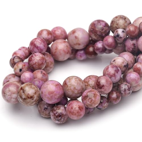 Natursteinperlen zur Schmuckherstellung, 6 mm, rosafarbener kaiserlicher Türkis, poliert, glatt, rund, Edelsteinperlen für Armband, Halskette, 38,1 cm Natursteinperlen zur Schmuckherstellung, 6 mm, rosafarbener kaiserlicher Türkis, poliert, glatt, rund, Edelsteinperlen für Armband, Halskette, 38,1 cm von ASDJHFABKY