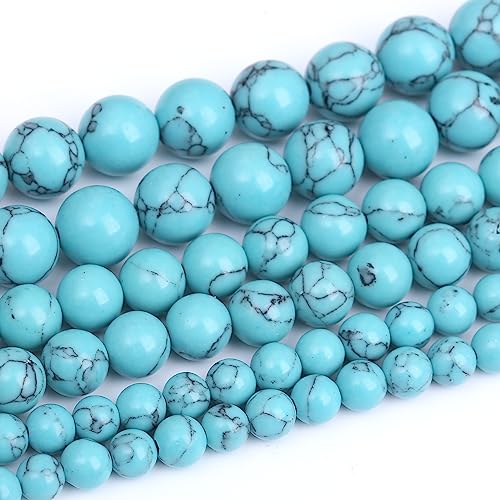 Runde lose Perlen aus natürlichem Edelstein, 12 mm, Blau, Türkis, für Schmuckherstellung, Armband, Halskette, 38,1 cm, 32 Stück Runde lose Perlen aus natürlichem Edelstein, 12 mm, Blau, Türkis, für Schmuckherstellung, Armband, Halskette, 38,1 cm, 32 Stück von ASDJHFABKY