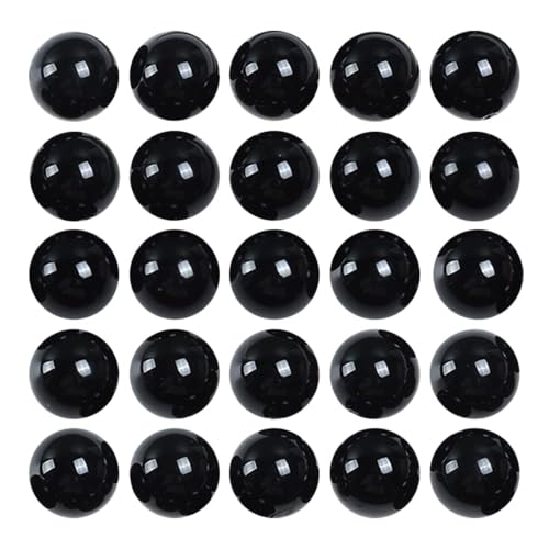 Schwarze Natursteinperlen, 8 mm, rund, lose Chalcedon-Perlen für Schmuckherstellung, DIY, ca. 48 Stück von ASDJHFABKY