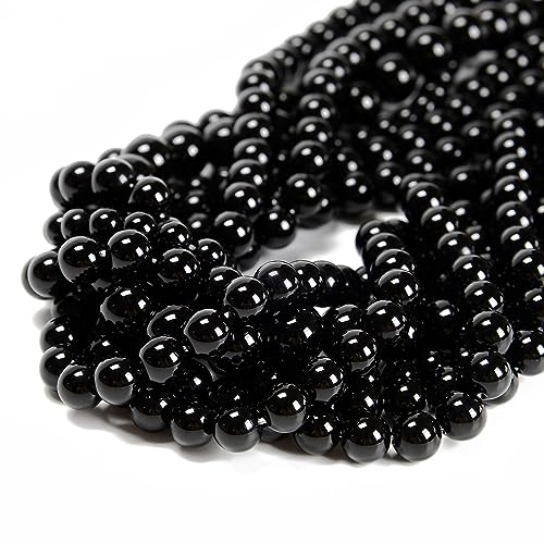 Schwarze Onyx-Achat-Perlen, 8 mm, Naturstein, rund, echter Edelstein, für selbstgemachte Armbänder, Schmuckschnüre, 48 Stück Schwarze Onyx-Achat-Perlen, 8 mm, Naturstein, rund, echter Edelstein, für selbstgemachte Armbänder, Schmuckschnüre, 48 Stück von ASDJHFABKY