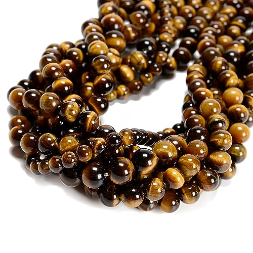 Tigeraugen-Perlen, 10 mm, Naturstein, rund, echter Edelstein, für DIY-Armbänder, Schmuckschnur, 38 Stück Tigeraugen-Perlen, 10 mm, Naturstein, rund, echter Edelstein, für DIY-Armbänder, Schmuckschnur, 38 Stück von ASDJHFABKY