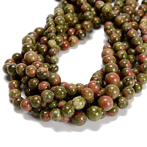 Unakit-Perlen, Naturstein, rund, echter Edelstein, 10 mm, für DIY-Armbänder, Schmuckschnur, 38 Stück Unakit-Perlen, Naturstein, rund, echter Edelstein, 10 mm, für DIY-Armbänder, Schmuckschnur, 38 Stück von ASDJHFABKY