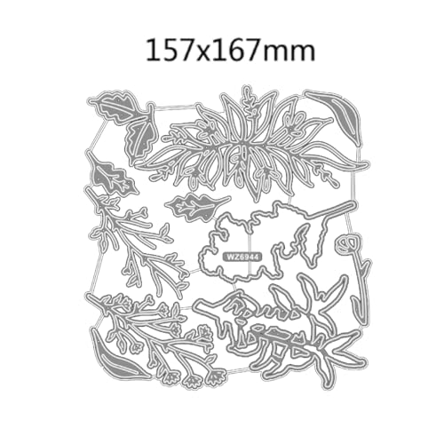 2024 Neue Metall Schneiden Sterben Und Stempel Set Blumenmuster Für DIY Geburtstage Scrapbooking Kunst Handwerk Glückwunschkarte (T6944-Stempel und Stanzformen Set) von ASDNJYKNA