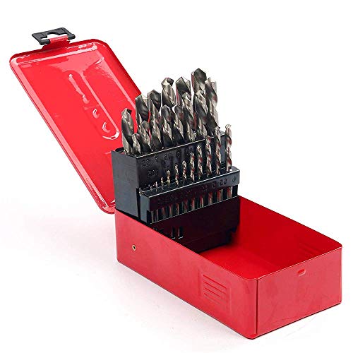 ASDUU 25-teiliges HSS-Spitzenbohrer-Set, einschließlich 1-13 mm mit Metall-Aufbewahrungsbox für Fliesen, Beton, Ziegel, Glas, Kunststoff, Holzbohrer ASDUU 25-teiliges HSS-Spitzenbohrer-Set, einschließlich 1-13 mm mit Metall-Aufbewahrungsbox für Fliesen, Beton, Ziegel, Glas, Kunststoff, Holzbohrer von ASDUU