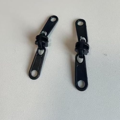 10 Stück #5 Kunststoff-Reißverschlussschieber, Schieberkopf, Reißverschluss-Reparatur-Set, Lösung für Kleidungszubehör (doppelseitig, schwarz) von ASEANAO