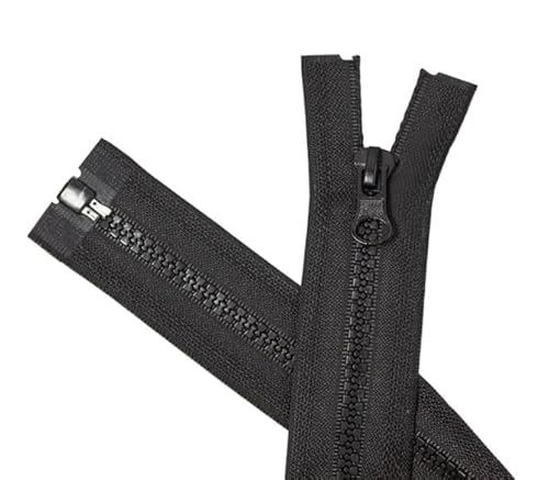 2 Stück #5 unsichtbare Reißverschlüsse Nylonspule (schwarz, 50,8 cm) von ASEANAO
