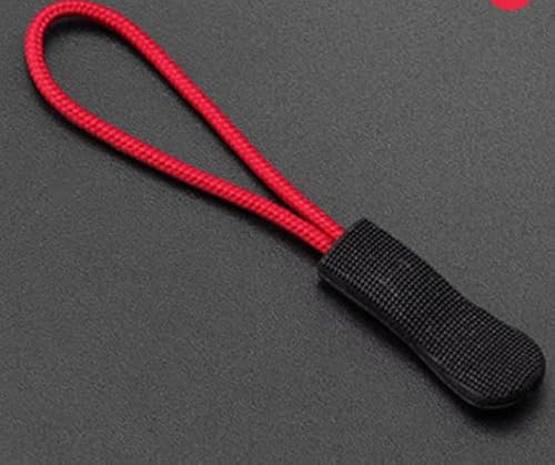 20 Stück strapazierfähige Reißverschluss-Lasche für Rucksäcke, Jacken, Gepäck, Geldbörsen, Handtaschen (schwarz + rot) von ASEANAO