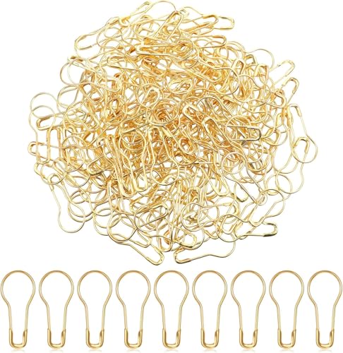 350 Stück 22 mm Kleidung Tag Pins Metall Kürbis Sicherheitsnadeln Birne Pin Kalebasse Pin Perlennadel für DIY Handwerk Wohnaccessoires (Golden) von ASEANAO