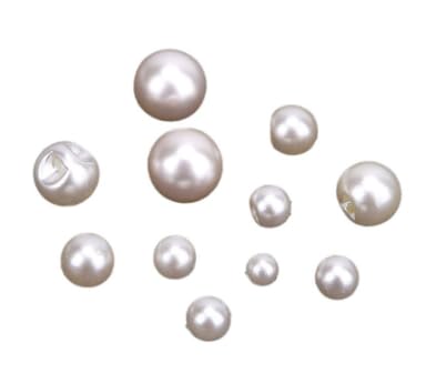 Runde Perlenknöpfe mit Loch, weiße Kunststoffperlen, Dekoration, Zubehör zum Nähen, Kleid, Pullover, Rock, Hemd, Basteln, Schmuckherstellung (13 Stück, 14 mm) von ASEANAO