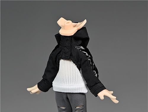 ASEDRFY 1/12 Maßstab Soldatenfigur, Kleidung, kurze Jacke, Strickwaren für 15,2 cm bewegliche Puppe, Miniaturen, Zubehör, Puppe (schwarz) von ASEDRFY
