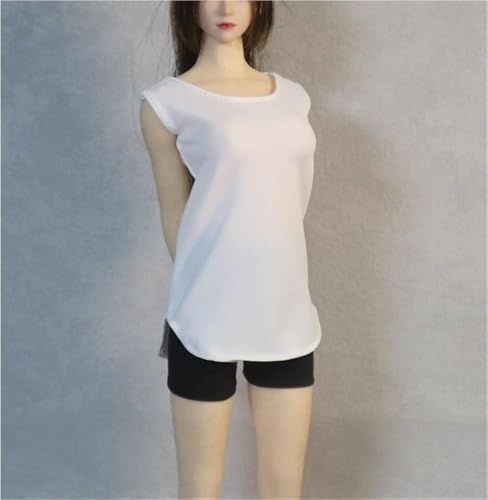 ASEDRFY 1/6 Maßstab weiblich, Figurenpuppe, Kleidung, ärmellos, lässiges Hemd, Kostüm für 30,5 cm große Soldatinnen, Actionfigur, Puppe (weiß) von ASEDRFY