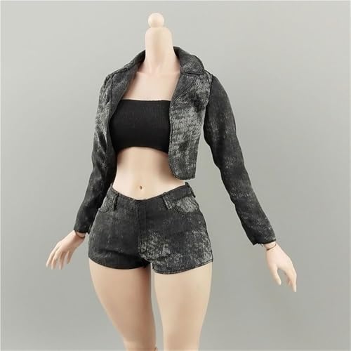 ASEDRFY 1/6 Maßstab weibliche Soldatenfigur, Kleidung, Anzug, Mantel, Shorts, Unterwäsche für 30,5 cm bewegliche Puppe, Miniaturen, Zubehör, Puppe (weiß) von ASEDRFY