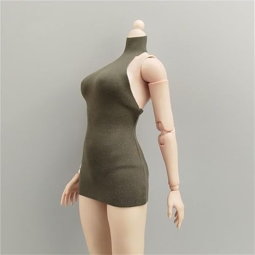 ASEDRFY 1/6 Maßstab weibliche Soldatenfigur, Kleidung, ärmellos, hoher Halsausschnitt, für 30,5 cm bewegliche Puppe, Miniaturen, Zubehör, Puppe (grün) von ASEDRFY
