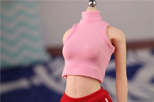 ASEDRFY 1/6 Maßstab weibliche Soldatenfigur, Kleidung, eng anliegendes T-Shirt für 30,5 cm bewegliche Puppe, Miniaturen, Zubehör, Puppe (rot) von ASEDRFY