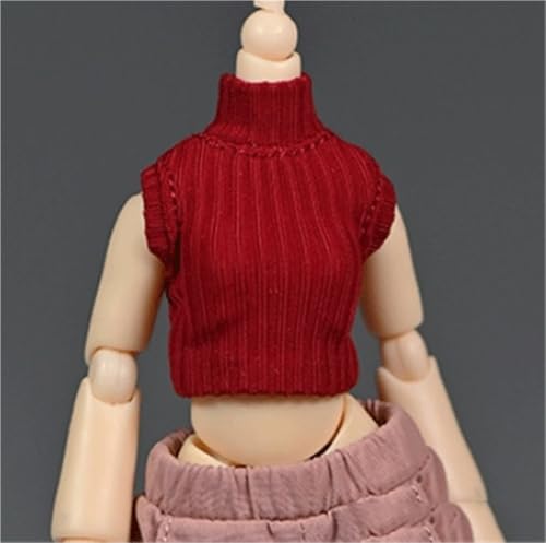 ASEDRFY 1:12 Maßstab männliche/weibliche Soldatenfigur, Kleidung, ärmelloses Shirt für 15,2 cm große Puppe, Actionfigur, Zubehör, Puppe (rot) von ASEDRFY