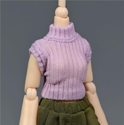 ASEDRFY 1:12 Maßstab männliche/weibliche Soldatenfigur, Kleidung, ärmelloses Shirt für 15,2 cm große Puppe, Actionfigur, Zubehör, Puppe (rot) von ASEDRFY