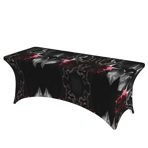 ASEELO 183 x 76 cm Rechteckige Tischdecke Gothic Schwarze Rosen Print Dekorative Tischdecke Abwischbare Tischdecke für Esszimmer Teetisch und Indoor Outdoor ASEELO 183 x 76 cm Rechteckige Tischdecke Gothic Schwarze Rosen Print Dekorative Tischdecke Abwischbare Tischdecke für Esszimmer Teetisch und Indoor Outdoor von ASEELO