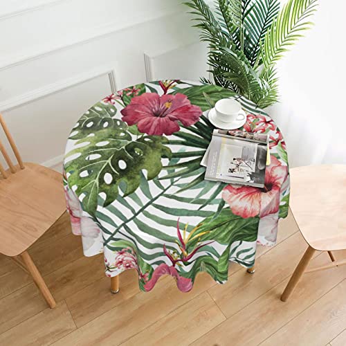 ASEELO Runde Tischdecke mit tropischen Blättern, Tischdekoration, warm und modisch (152 cm) von ASEELO