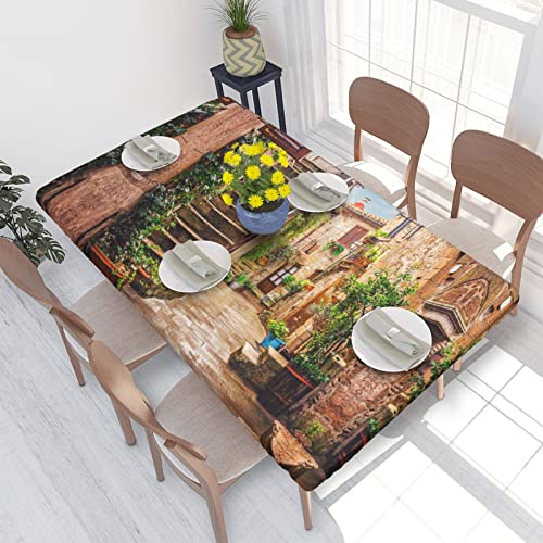 ASEELO Tischdecke, 122 cm, Italien, toskanischer Druck, abwischbare Tischdecke für Esstisch, Teetisch und drinnen und draußen von ASEELO