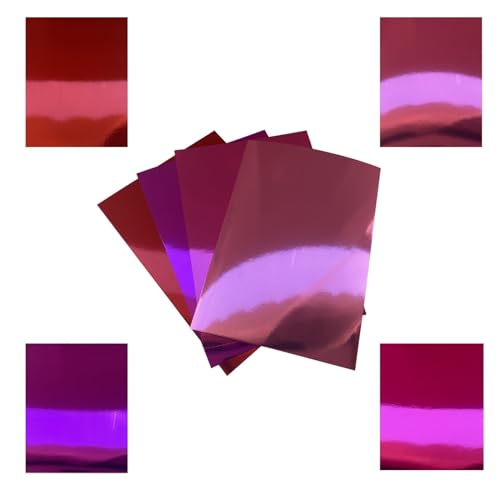 ASENME Bastelkarton, 250 Gramm A4 Metallischer Karton (Rot+Lila+Rosa, A4 / 8 Einheiten) von ASENME