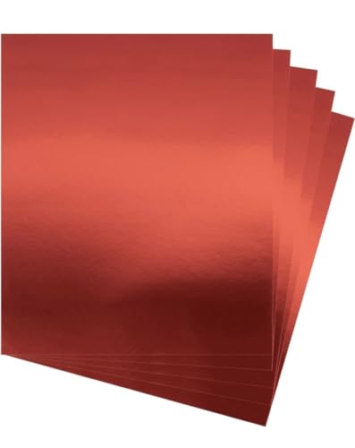 ASENME Kartonpapier mit Spiegeleffekt, 20 Blatt, 250 Gramm Metallischer Karton (Rot, A4 / 20 Einheiten) von ASENME