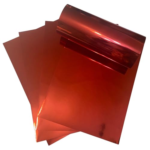 ASENME Kartonpapier mit Spiegeleffekt, 20 Blatt, 250 Gramm Metallischer Karton (Rot, A4 / 20 Einheiten) von ASENME